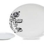 Pizzalautanen 30 cm valkoinen posliini