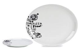 Pizzalautanen 30 cm valkoinen posliini