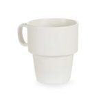 Muki pinottava 360 ml valkoinen posliini